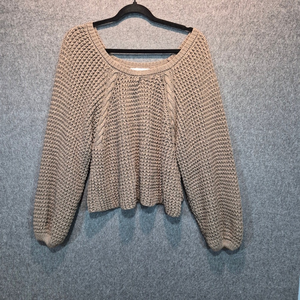Cotton Emporium Balloon Sleeve Oversized Lg Sweater beach cottagecore cozy